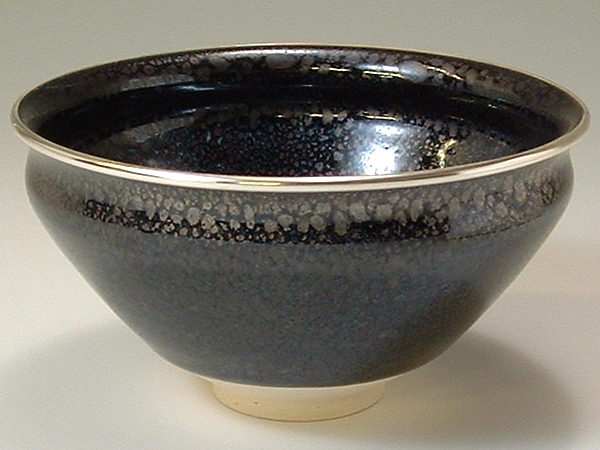 京焼・清水焼　抹茶碗　天目覆輪(てんもくふくりん)　香菊　TXQ175　陶器