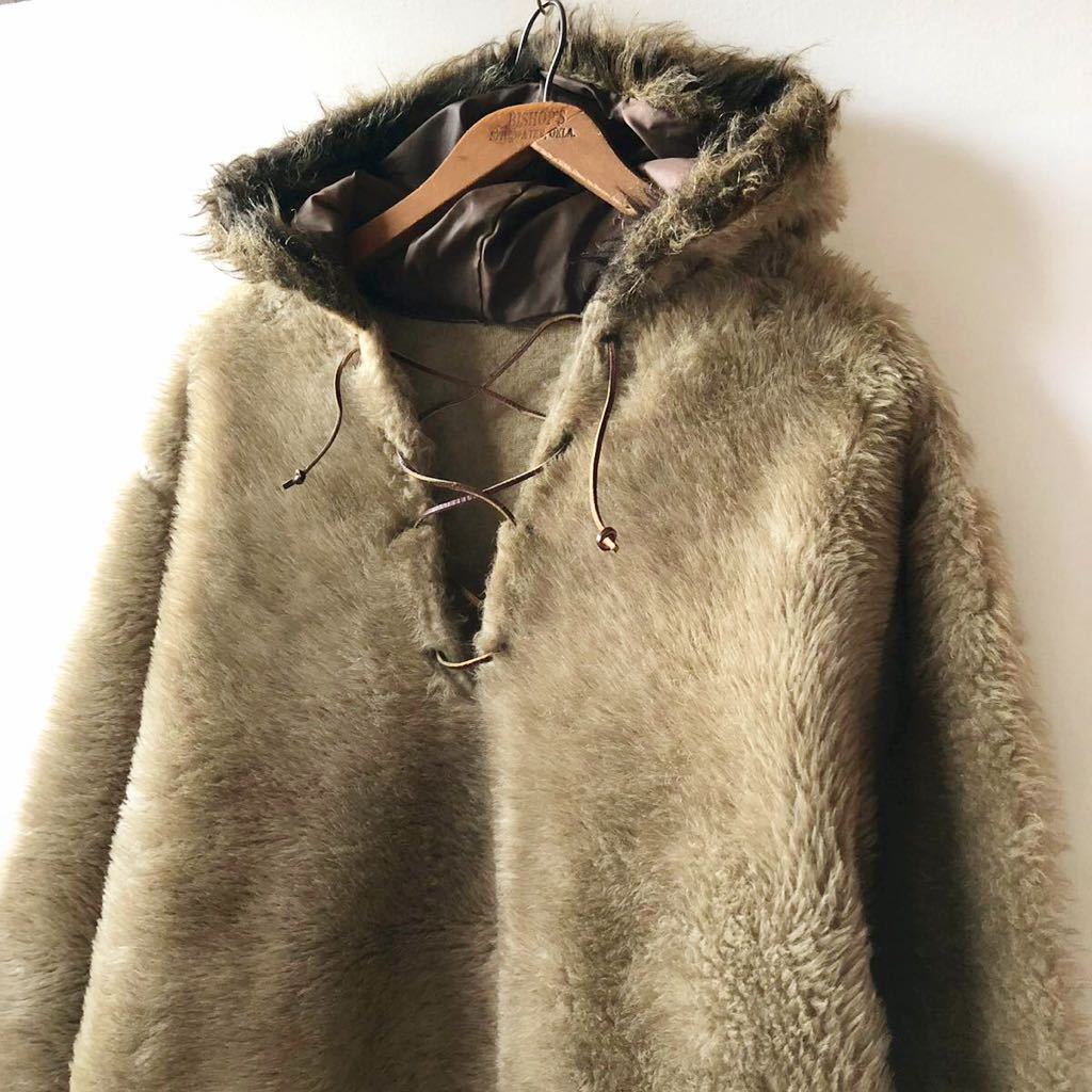 70s race up fake fur f-tiM Vintage 70 period eskimo- jacket eskimo- Parker original Vintage 