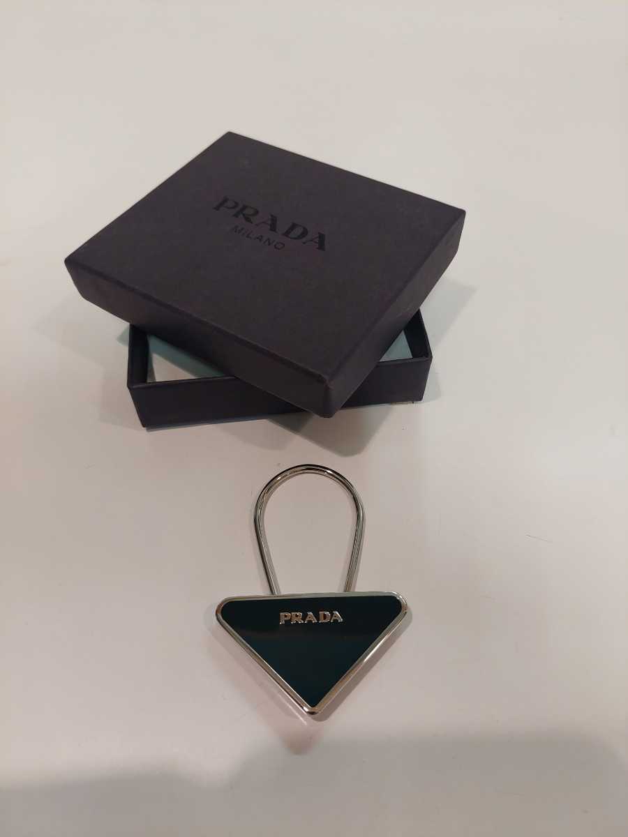 PRADA Prada triangle plate key ring key holder beautiful goods 