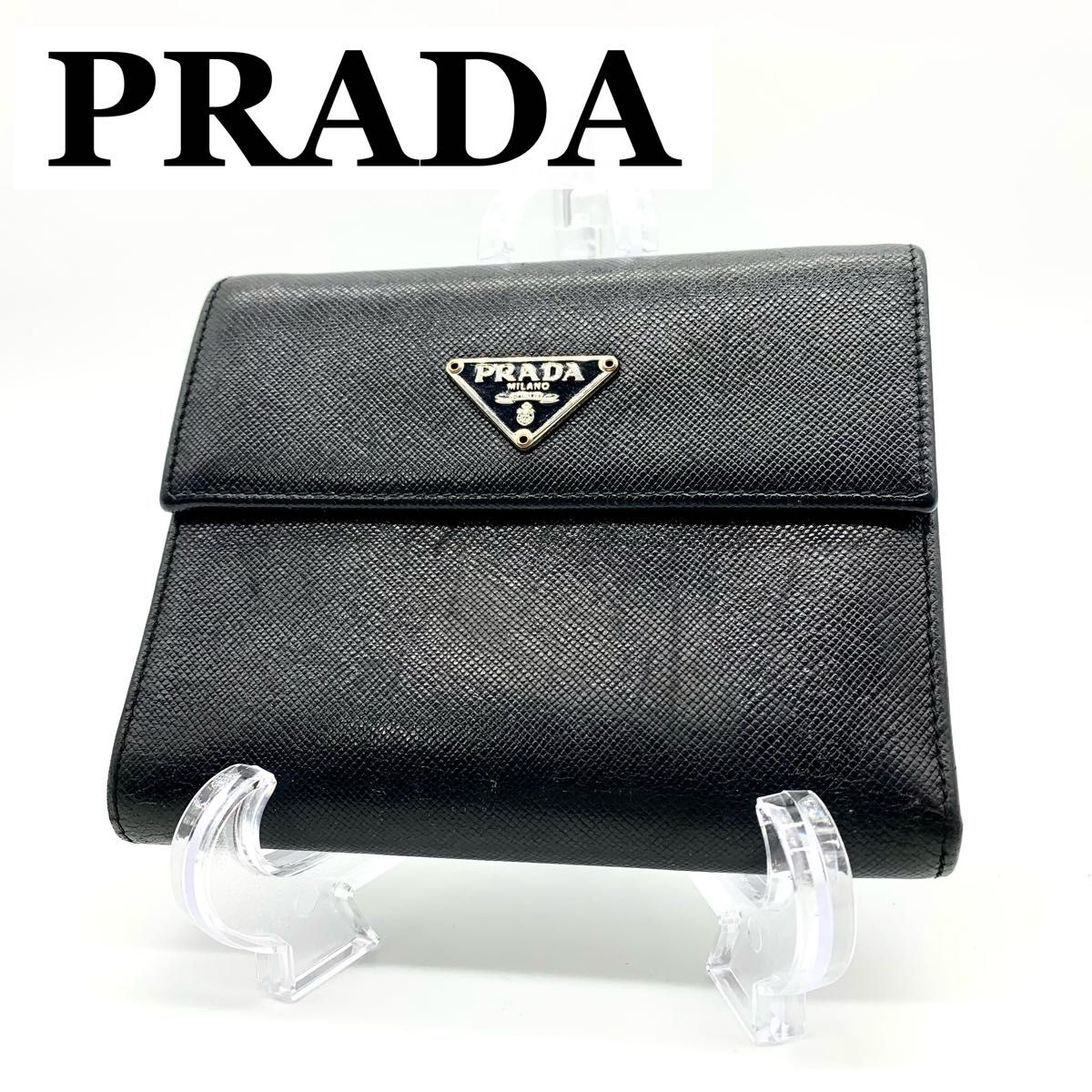 超極美品】プラダ PRADA 財布 二つ折り財布 ウォレット サイフ