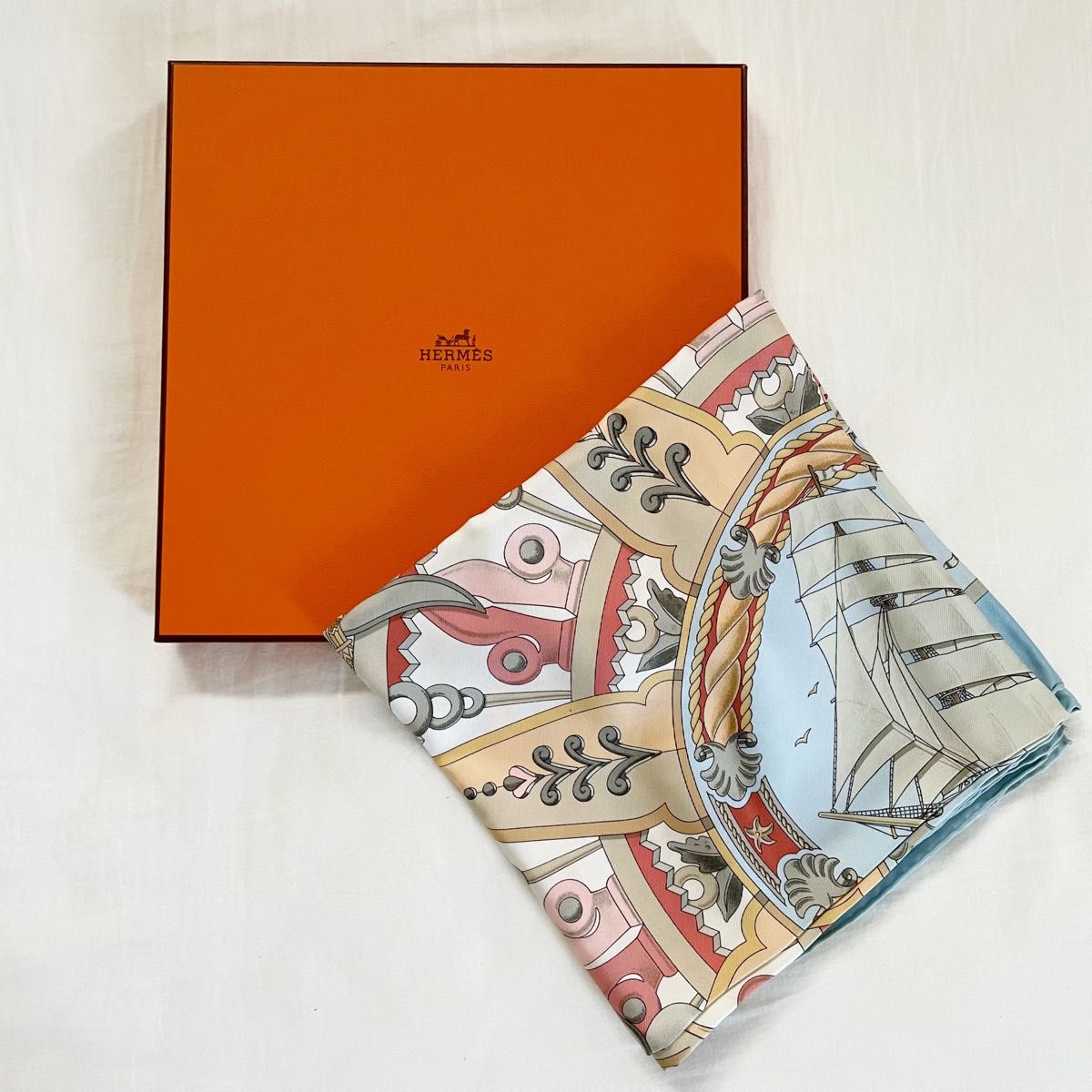 HERMES ROUEN SURMER ルーアン 限定 エルメス カレ スカーフ 大判