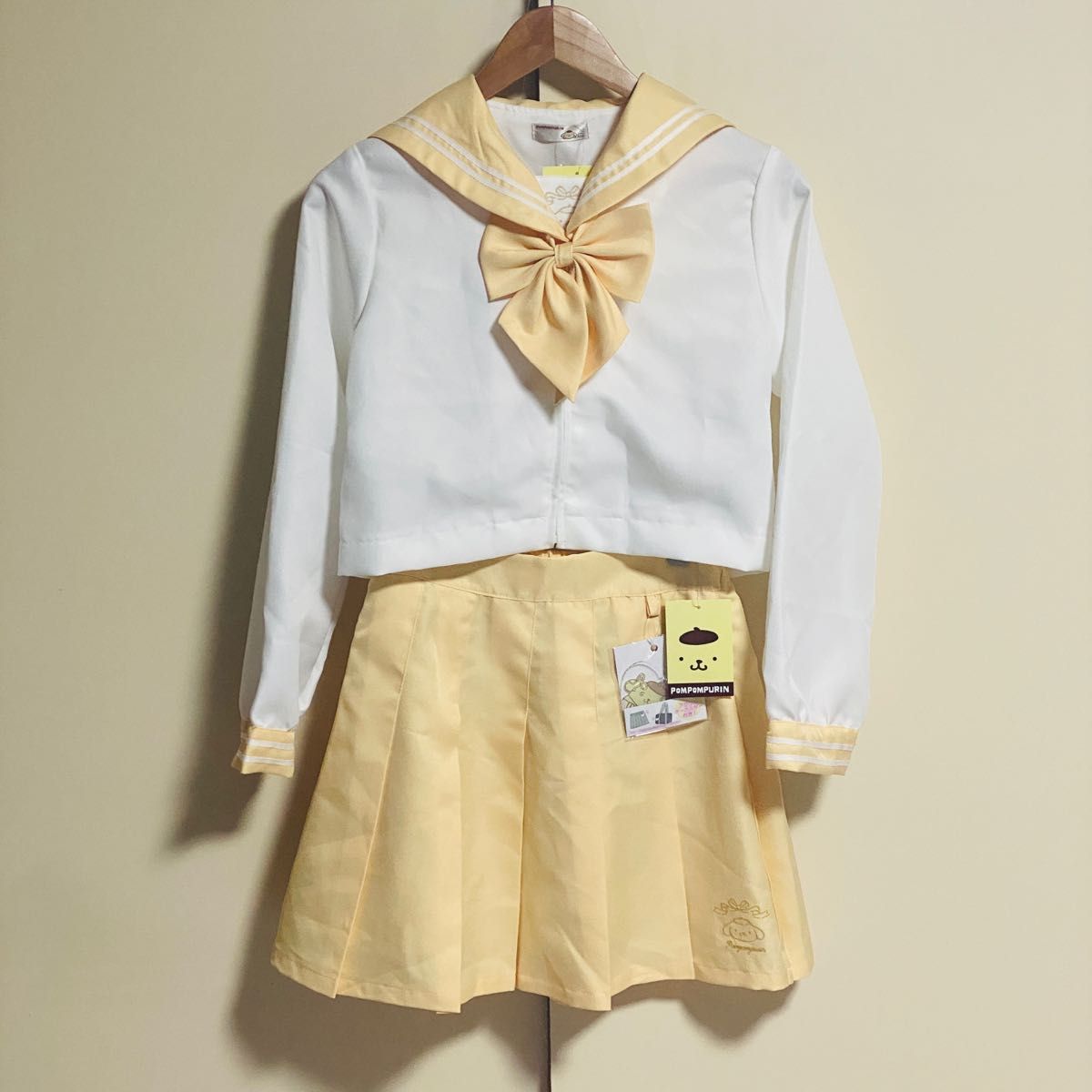 人気 サンリオ ポムポムプリン 半袖 耳つき セーラー 制服 上下