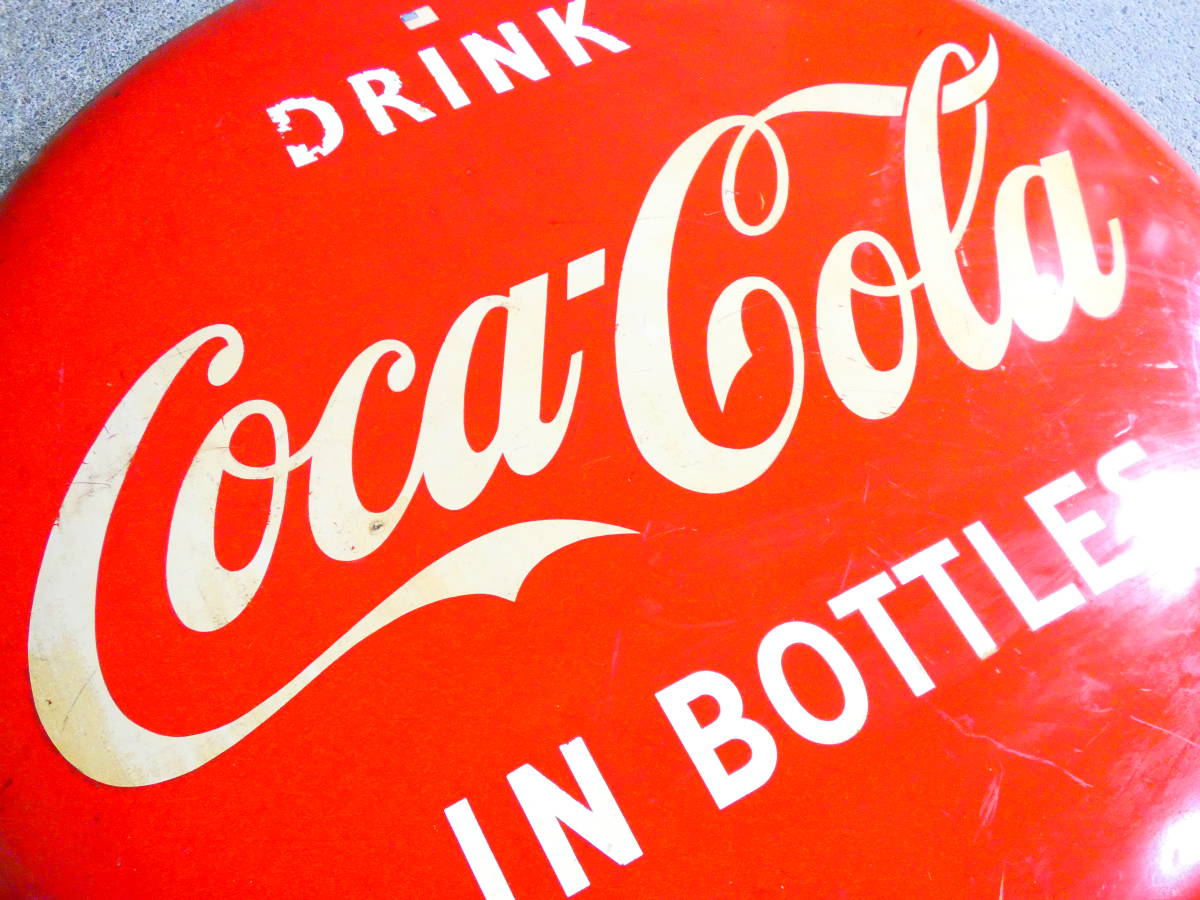 Coca-Cola 大型 ボタンサイン ブリキ看板 コカコーラ ヴィンテージ ...