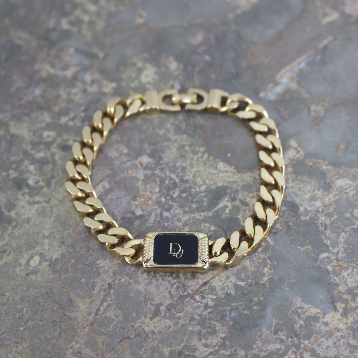 Christian Dior GOLD CHAIN LOGO DESIGN BLACELET/クリスチャン