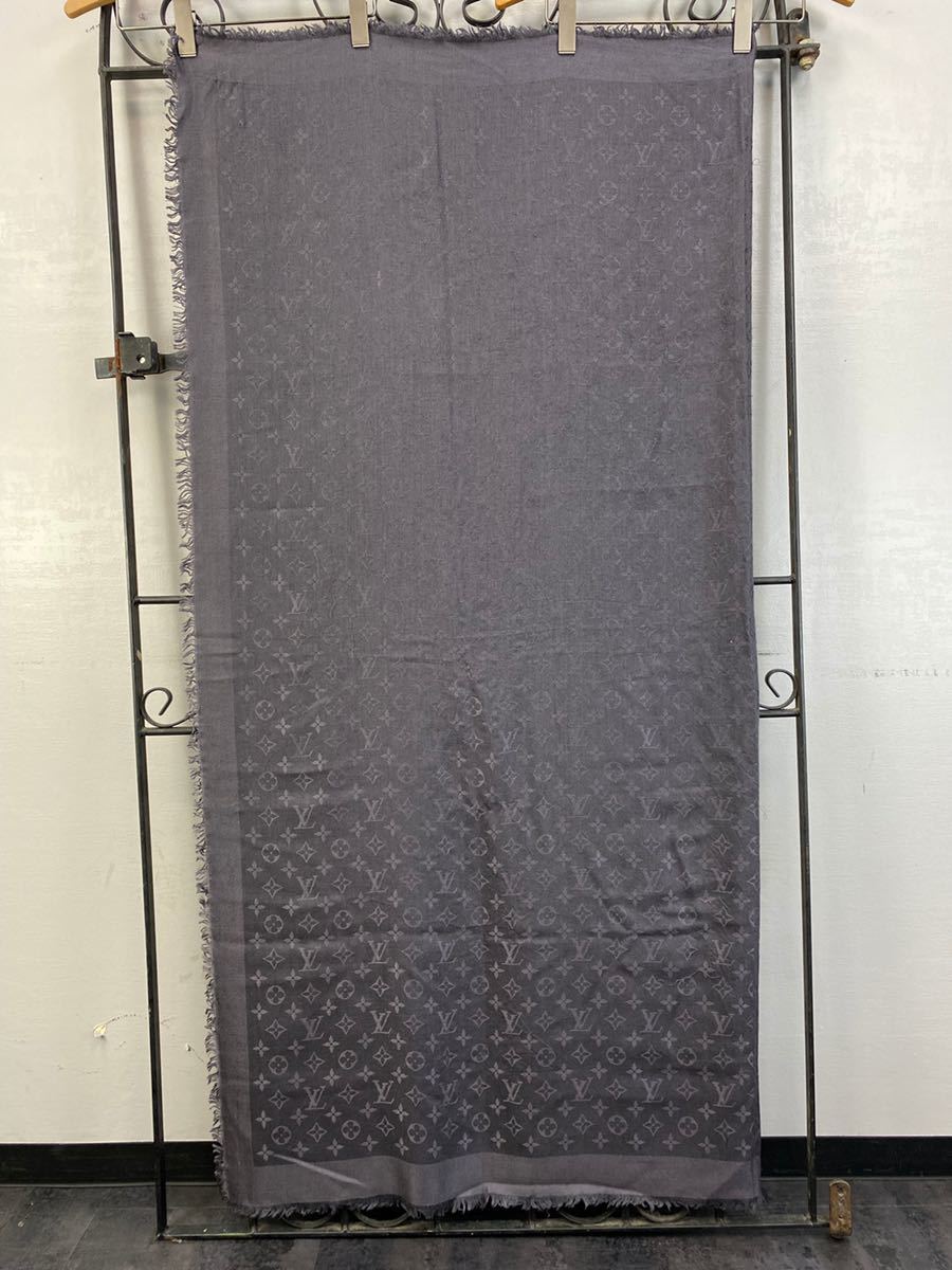 LOUIS VUITTON MONOGRAM PATTERNED EMBROIDERY LARGE SIZE SHAWL/ルイ