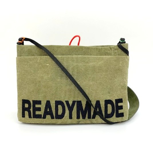レディメイド SHOULDER BAG SACOCHE ロゴ刺繍 サコッシュ ショルダーバッグ 美品 再構築 ヴィンテージ かばん READY MADE 鞄 DF6602■