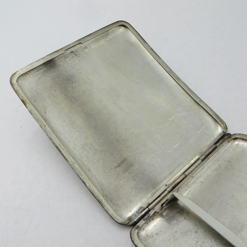 SILVER シガレットケース タバコケース 煙草入れ 銀製 刻印 コレクション 薄型 鳥 梅 男女兼用 シルバー 喫煙グッズ W7343-1