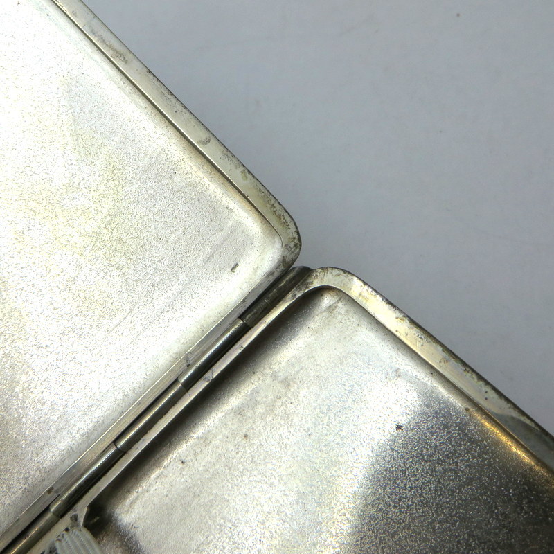 SILVER シガレットケース タバコケース 煙草入れ 銀製 刻印 コレクション 薄型 鳥 梅 男女兼用 シルバー 喫煙グッズ W7343-1