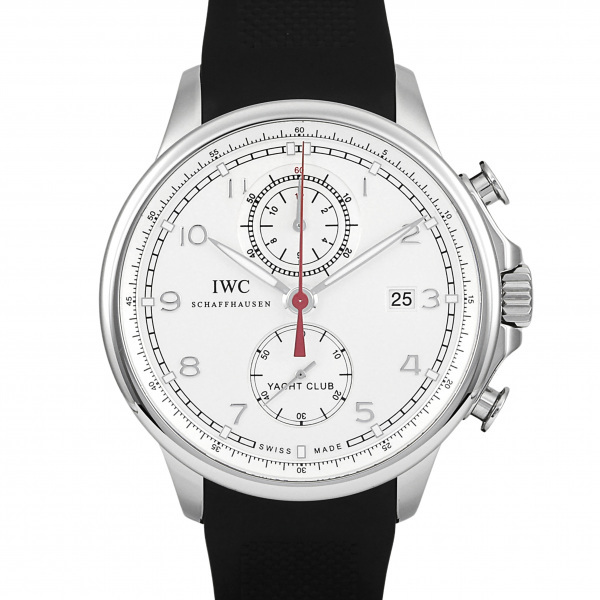 クリスマスツリー特価！ IW390206 ヨットクラブ ポルトギーゼ IWC シルバー文字盤 メンズ 腕時計 中古 ポルトギーゼ