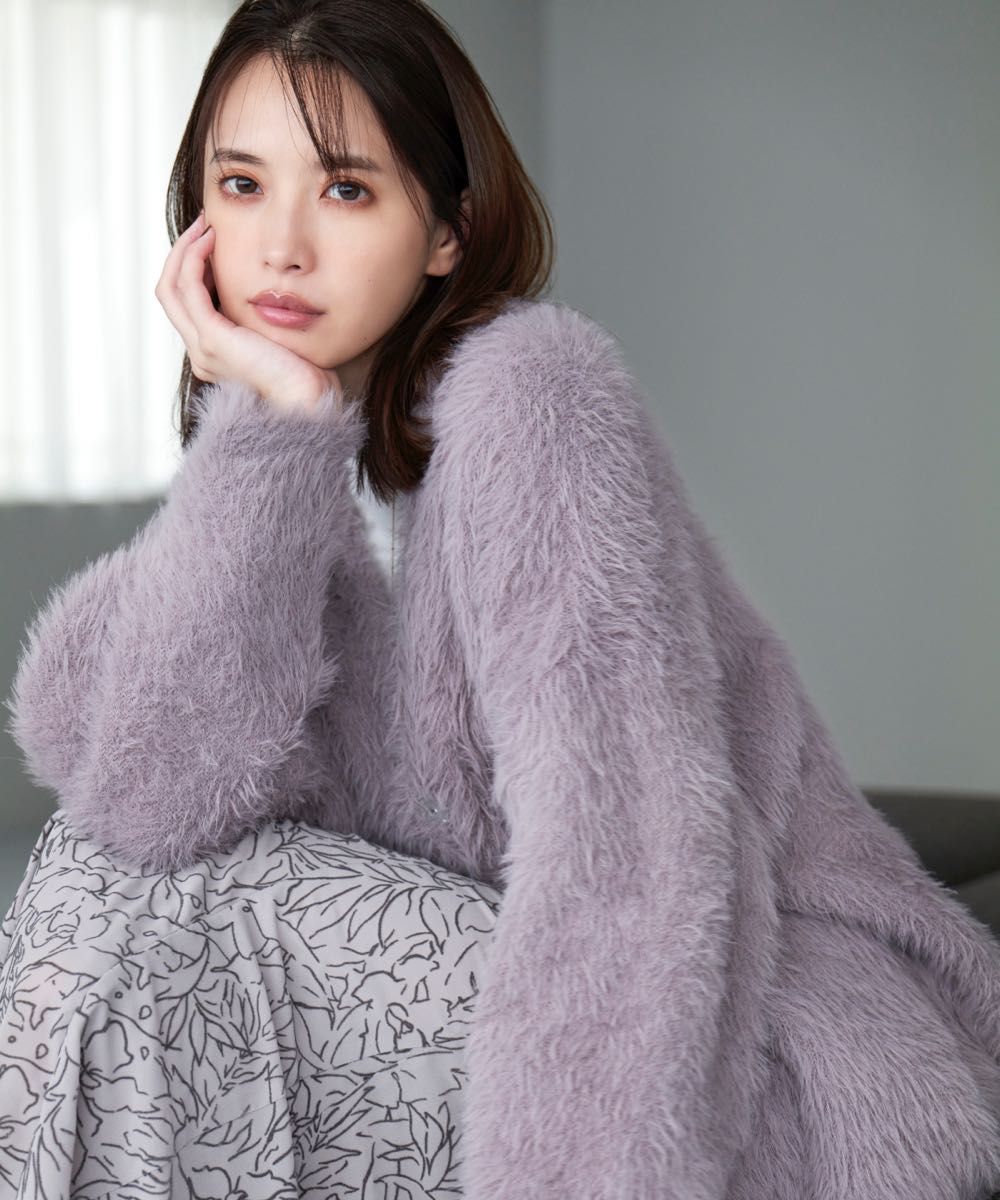 新品同様 COCO DEAL ロングフェザーダブルフェイスニット 新品同様 COCO DEAL ロングフェザーダブルフェイスニット