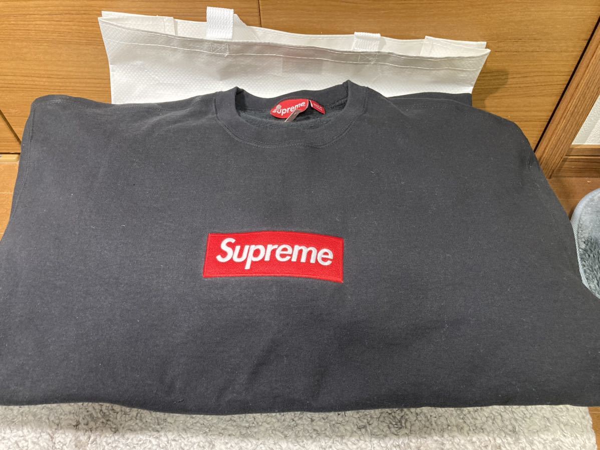 激少 XXL 22FW Supreme Box Logo Crewneck Black シュプリーム