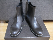 GUCCI Gucci // со вставкой из резинки ботинки / новый товар не использовался //7.5 дюймовый // темно-коричневый 