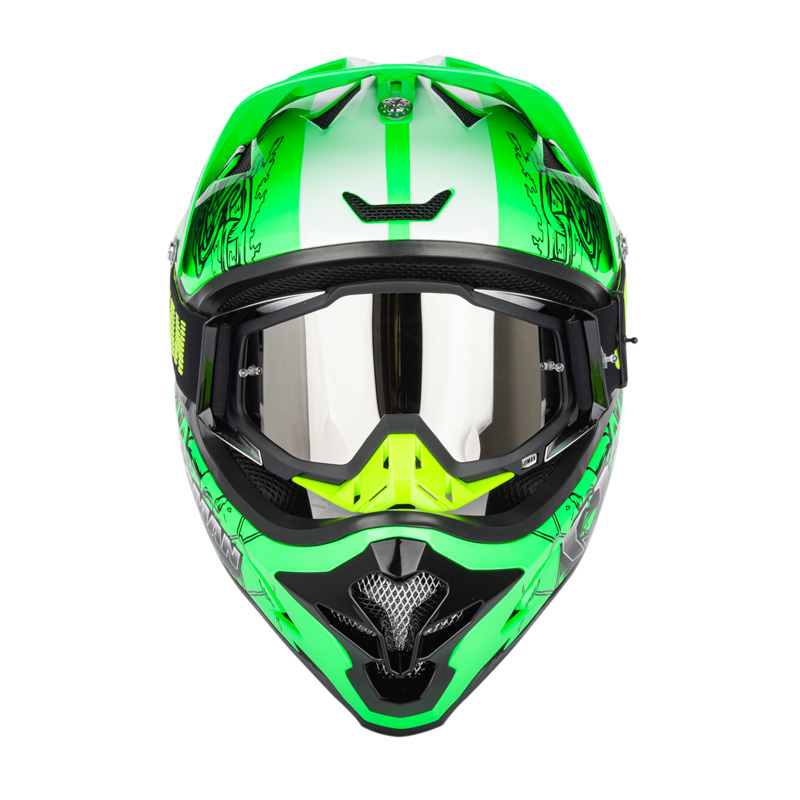 ゴーグル付き～！8色 新品 SOMAN オフロードヘルメット バイクヘルメット ダートバイク クロスカントリー ヘルメット 艶あり緑-L_画像2