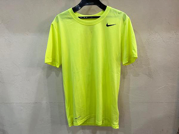 ☆NIKE/ナイキ DRI-FIT スポーツTee sizeS メンズ 蛍光イエロー ジム 筋トレ ランニング 古着 used☆_画像1