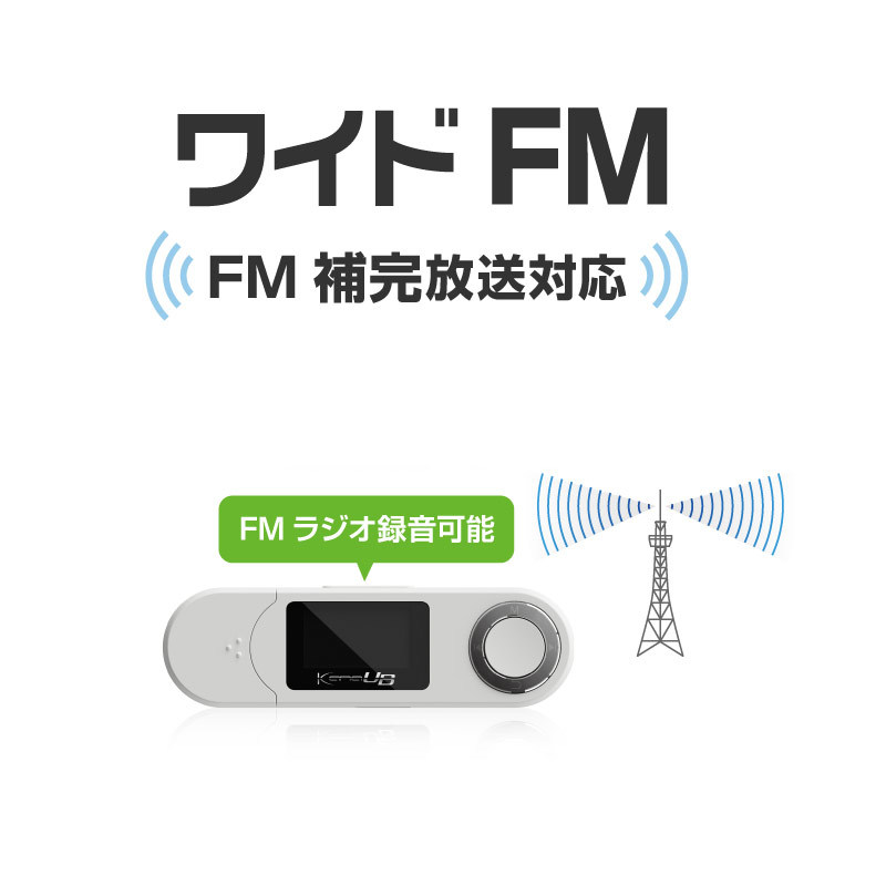 MP3プレーヤー KANA 内蔵16GB FMラジオ/ボイスレコーダー搭載 ブラック グリーンハウス　GH-KANAUBS16-BK/1653/送料無料メール便_画像5