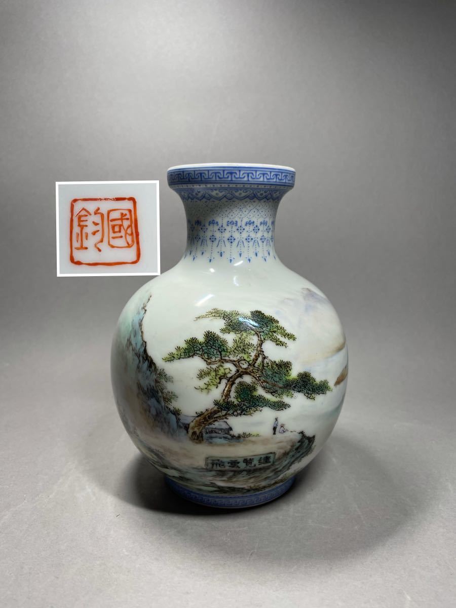 最安値級価格 古い中国製花瓶 2個 花鳥文 景徳鎮製 箱付き ほか