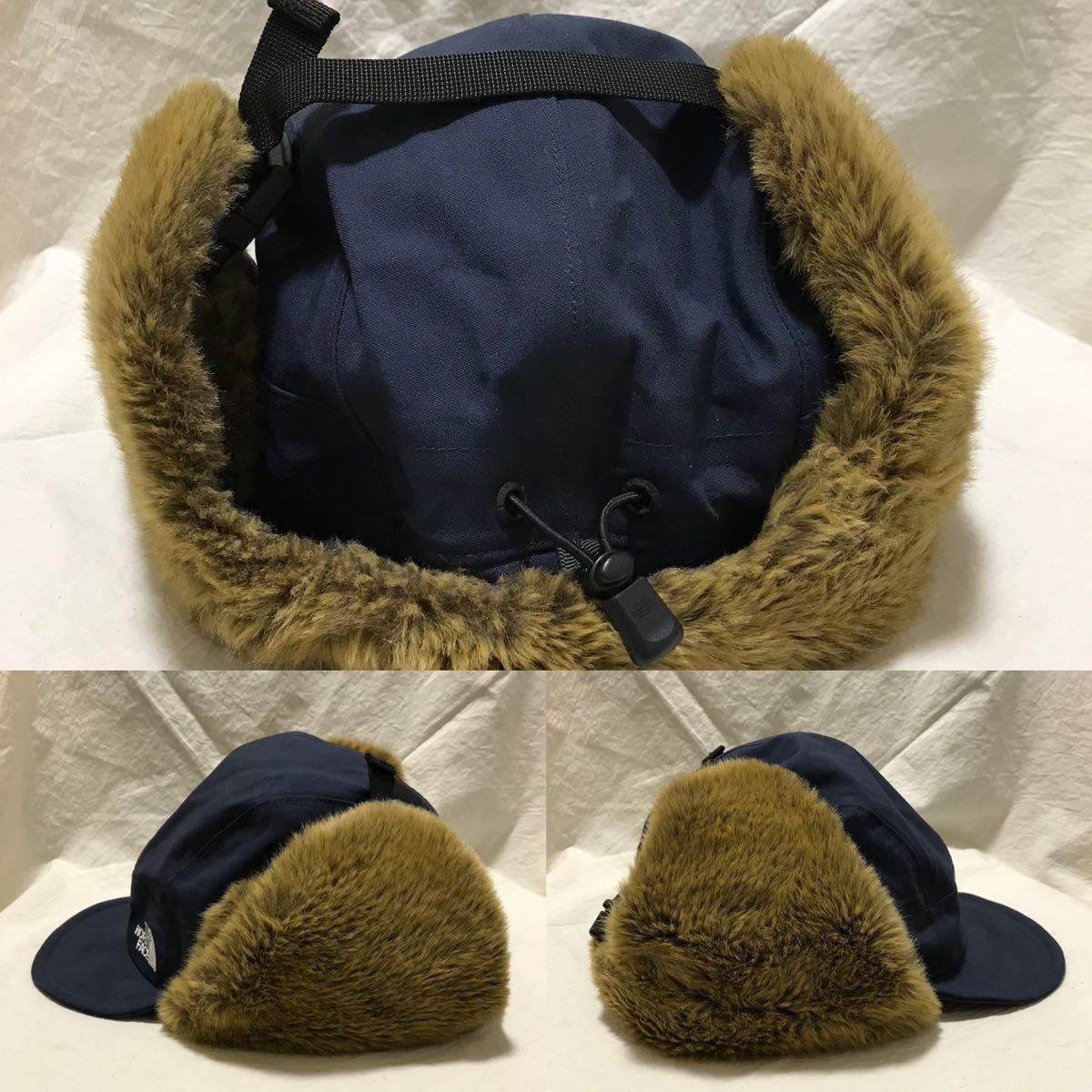 ほぼ新品THE NORTH FACE Novelty Frontier Cap NN41708ノベルティ フロンティア フライト ボンバー キャップ 帽子 ファー ハット ネイビー