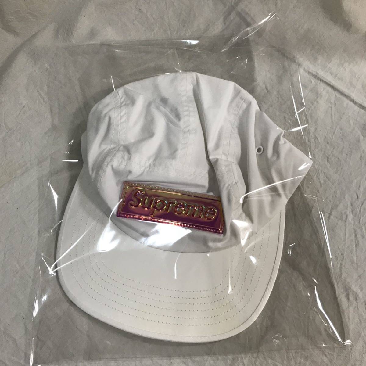 supreme made in usa cap box logoシュプリーム パネル ジェット キャップ 帽子 ハット ボックス ロゴ ホワイト メタル ワッペン プレート_画像10