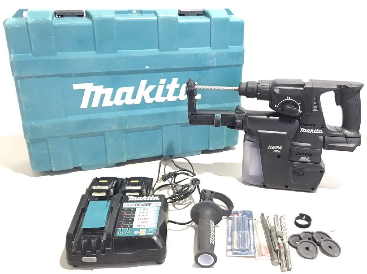 □動作確認動画有り□ makita マキタ 24ミリ充電式ハンマドリル 黒 (集