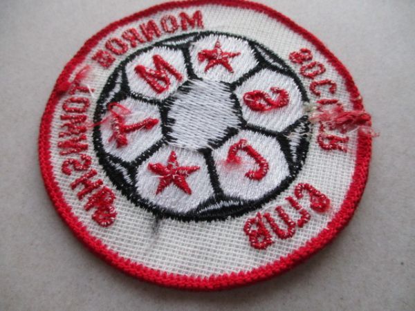 80s サッカーMONROE TOWNSHIP SOCCER CLUB刺繍ワッペン/SOCCER VintageビンテージUSAパッチFOOTBALLアップリケpatch V142_画像7