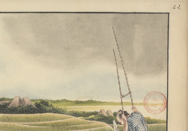 葛飾北斎　肉筆画　武士の乗馬　56ｘ39.3ｃｍ　大判ポスター 複製 ◆新版画　小原古邨　川瀬巴水　北斎　歌麿　土屋光逸_画像3