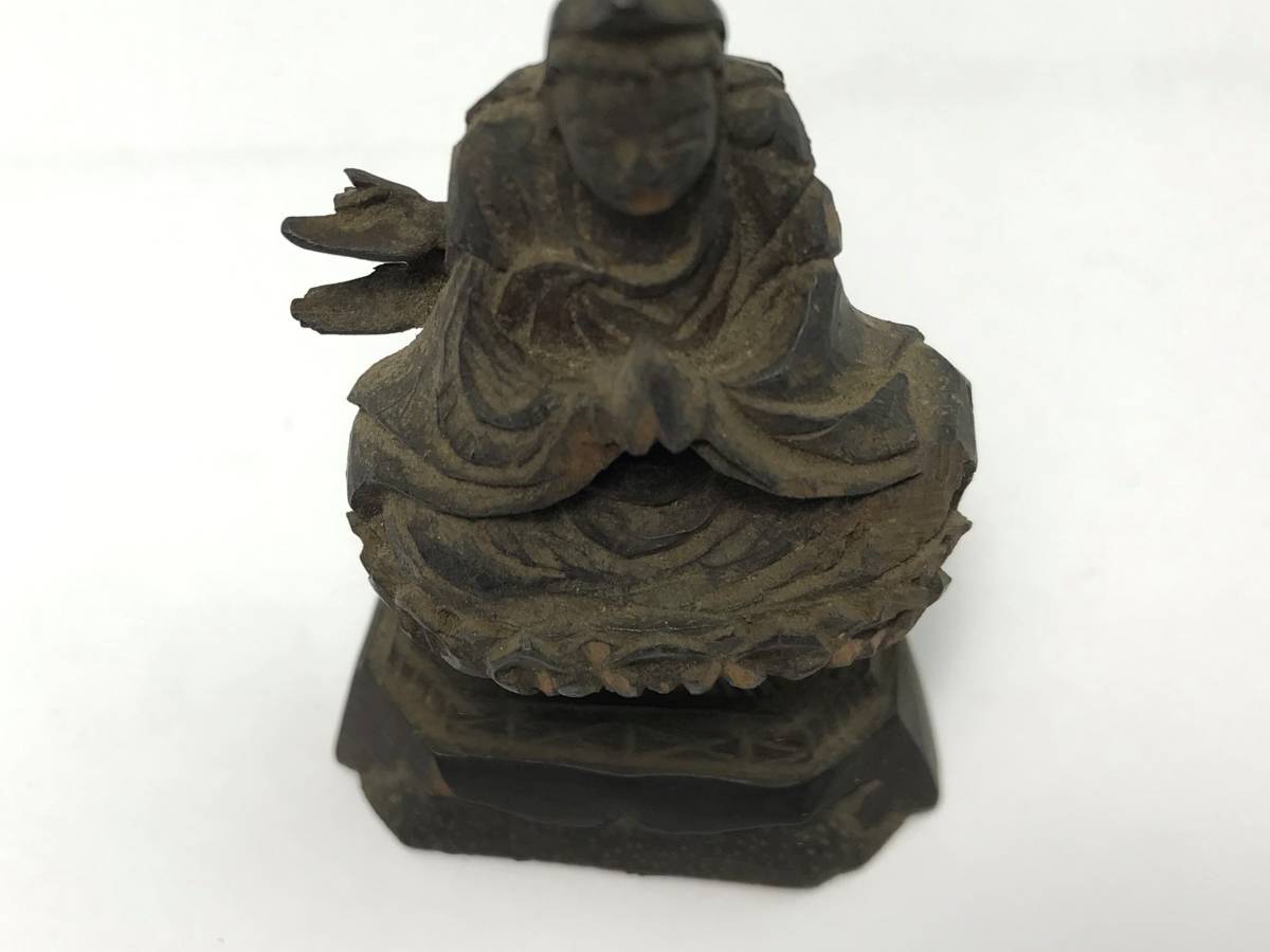 Y/　懐中仏　豆仏　携帯仏　木製　仏像　置物　時代物　1218-05_画像5