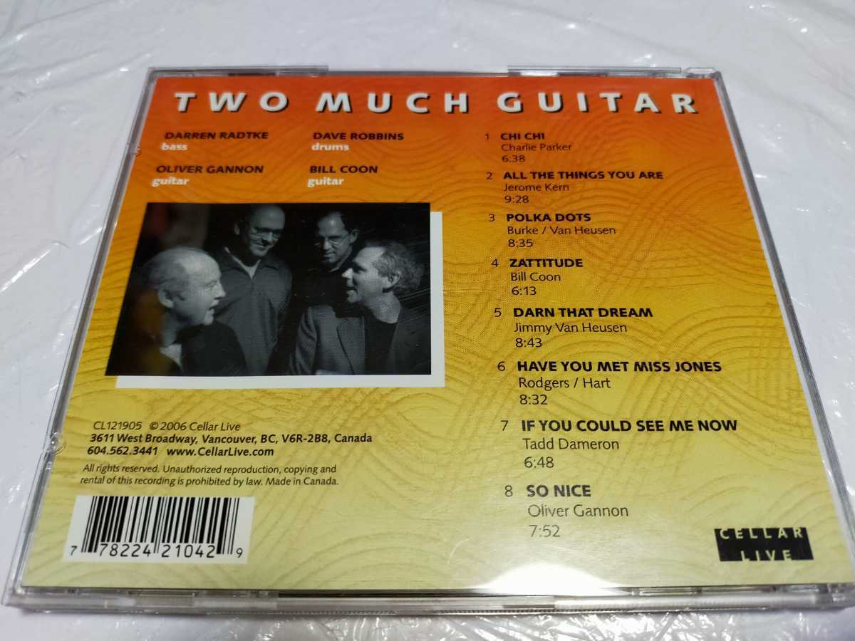 CD Too Much Guitar Bill Coon / Oliver Gannon jazz guitar ジャズギター CL121905_画像5