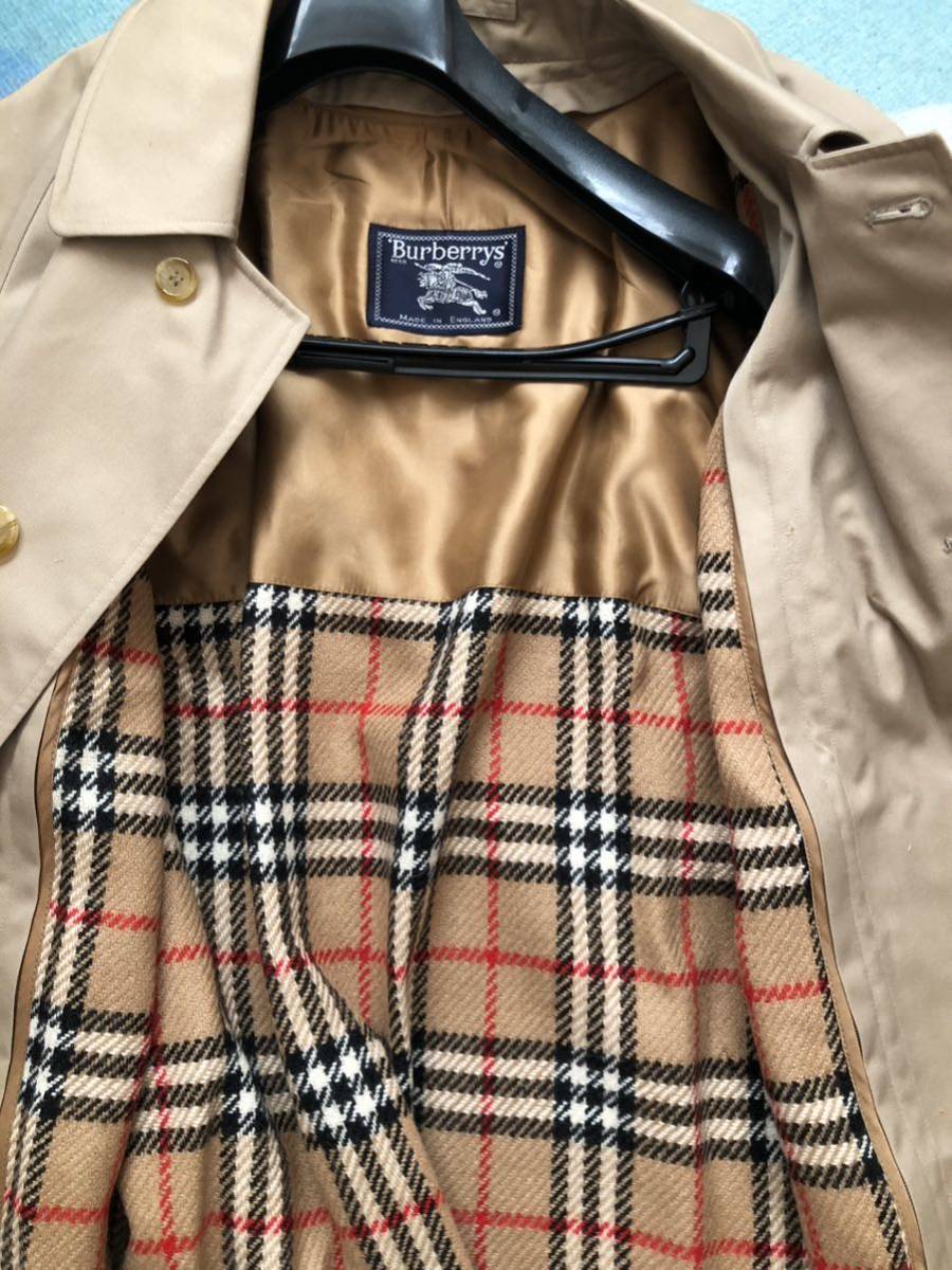 英国製BURBERRYSバーバリー ノバチェック ステンカラーコート 100%の