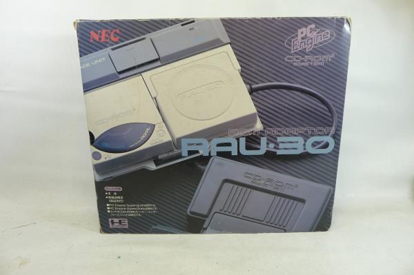 ΨPCE　PC　Engine 　ROM2 ADAPTOR RAU-30 NEC 日本電気 箱説付　ロムロム アダプター PCエンジン_画像1