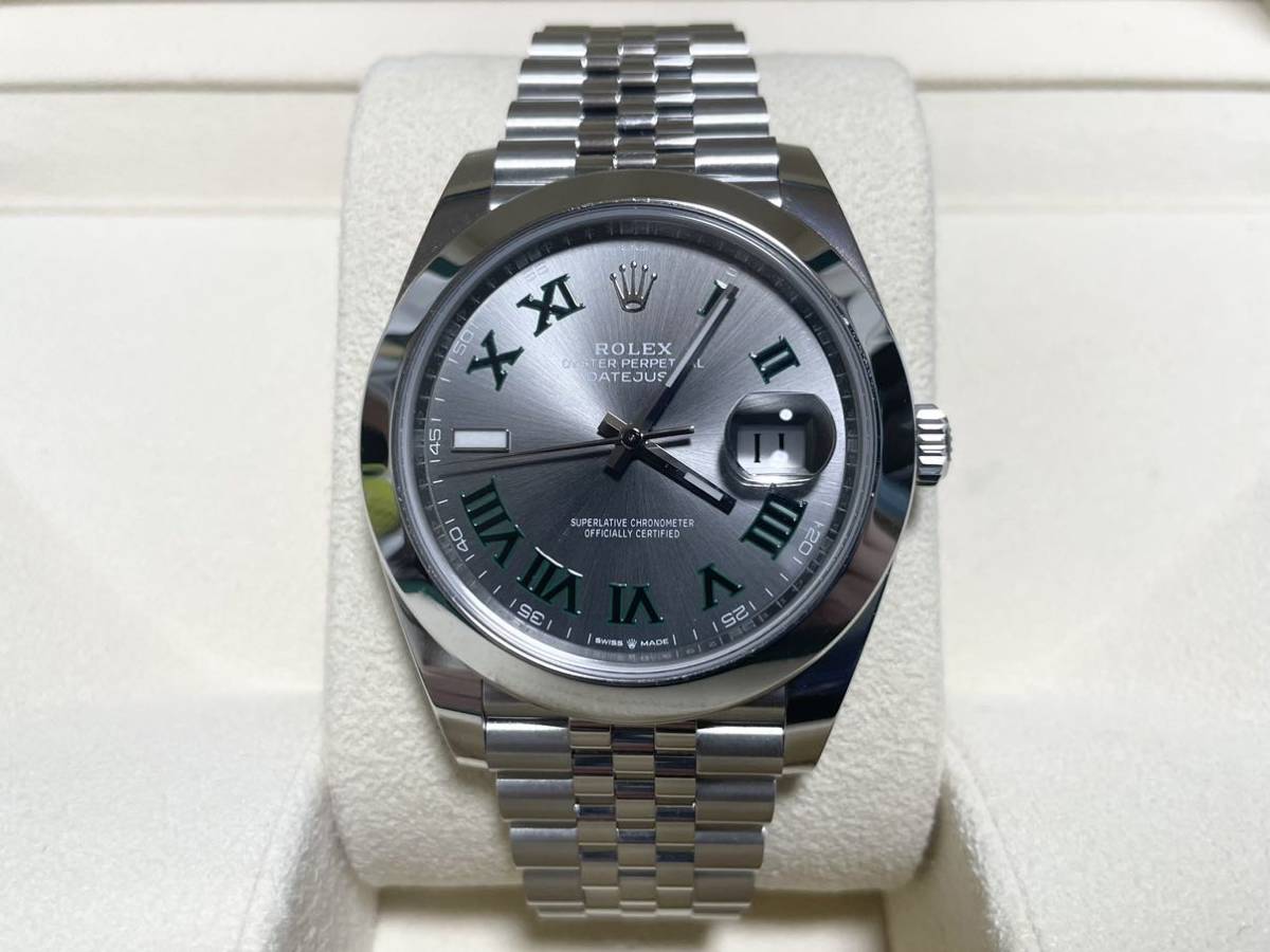 未使用 ロレックス ROLEX DATEJUST デイトジャスト41 126300 スレートローマン文字盤 腕時計 ジュビリーブレス SS ステンレススチール_画像1