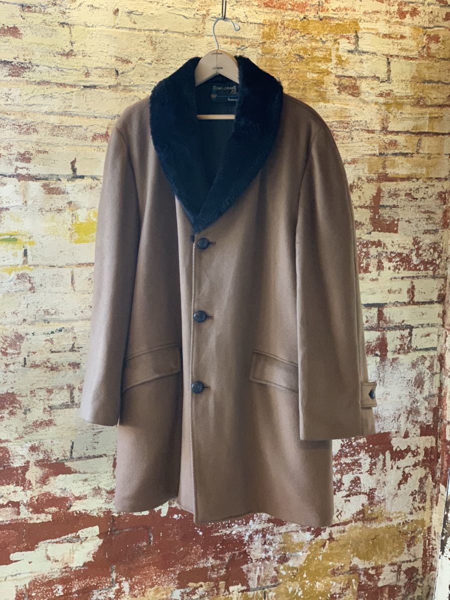 60s TOWNCRAFT WOOL GANG COAT ヴィンテージ ビンテージ タウンクラフト ウールコート ギャングコート ショールカラー 50s アメカジ_画像1