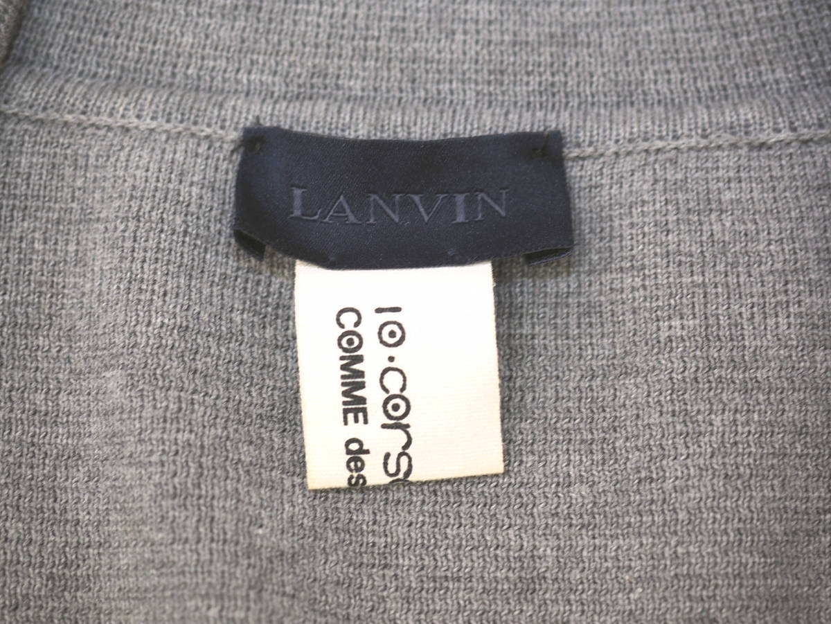 LANVIN Lanvin knitted jacket S ash Italy made LUKA *osen Driver 