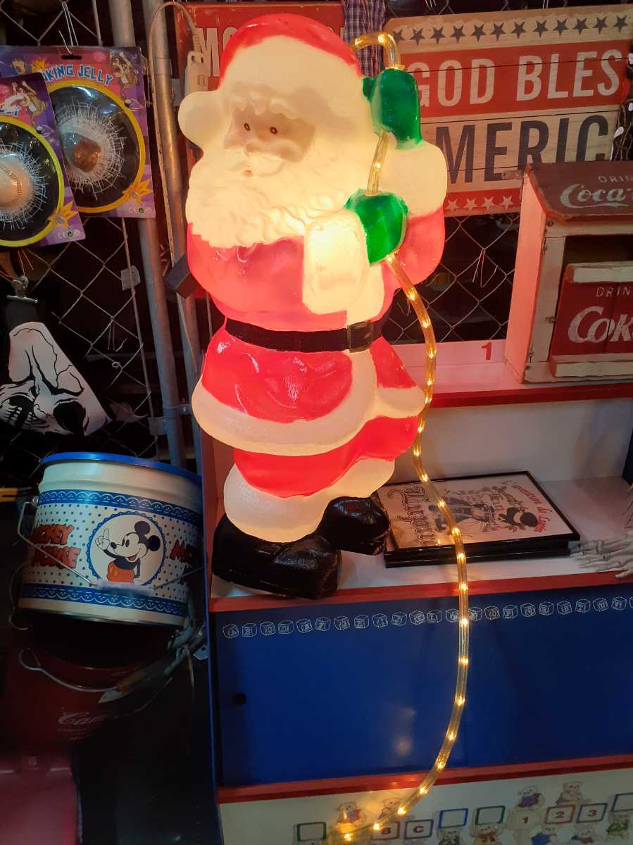 クリスマス雑貨カフェバースタイルビンテージ吊り下げサンタクロースイルミネーションライト照明_画像1