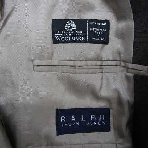 ラルフローレン サイズ 40R M程度 テーラードジャケット スーツ ウール グレー系 UNION MADE Ralph Lauren Dillard's カナダ製 古着 1M0907_画像3