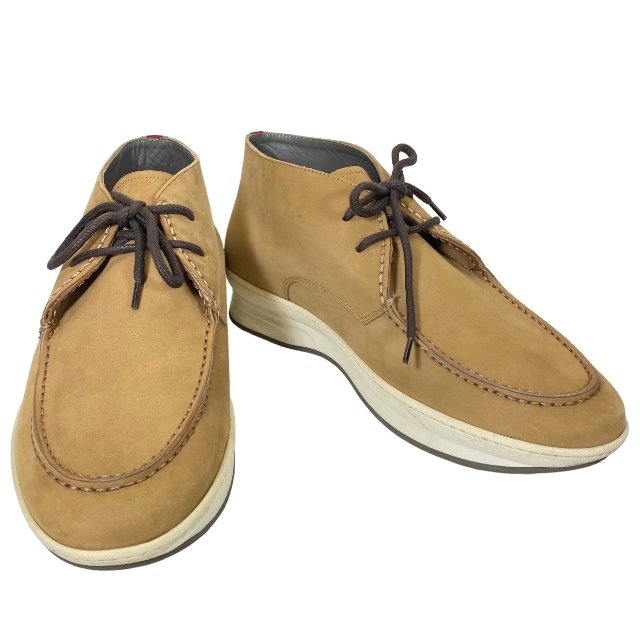 Salvatore Ferragamo フェラガモ チャッカブーツ 靴 シューズ スエード ブラウン ロゴ メンズ [サイズ 7 (約26cm)]