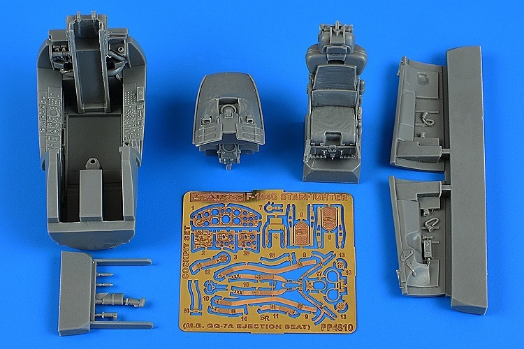 アイリス 4810 1/48 F-104G スターファイター コックピットセット (M.B. GQ-7A ej. seat) （KINETIC用）_画像1