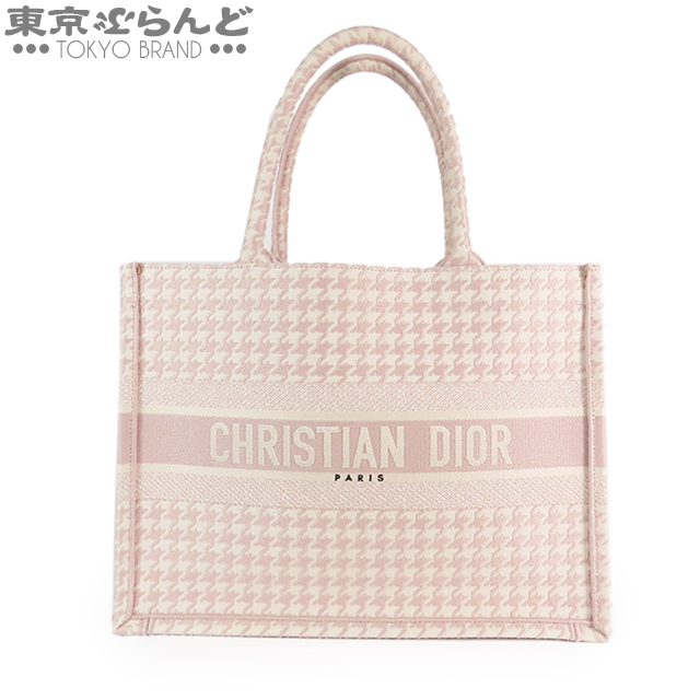 101639755 A クリスチャンディオール Christian Dior ブックトート ハンドバッグ キャンバス ピンク オフホワイト レディース
