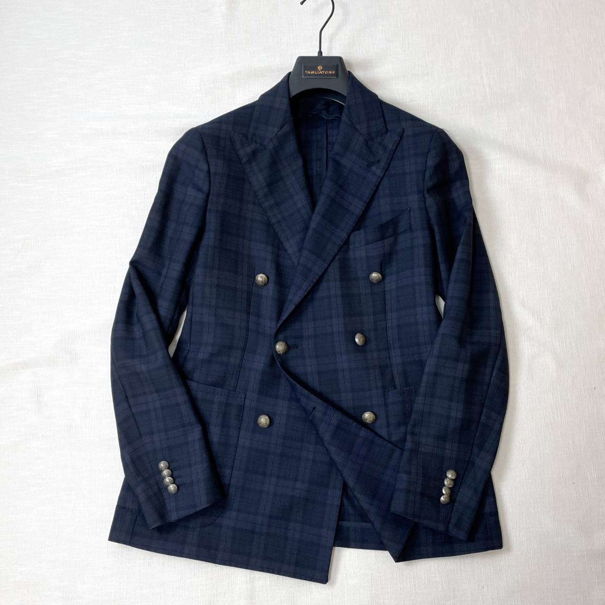 美品 タリアトーレ×ブリッラ ジャケット 別注 銀ボタン チェック柄