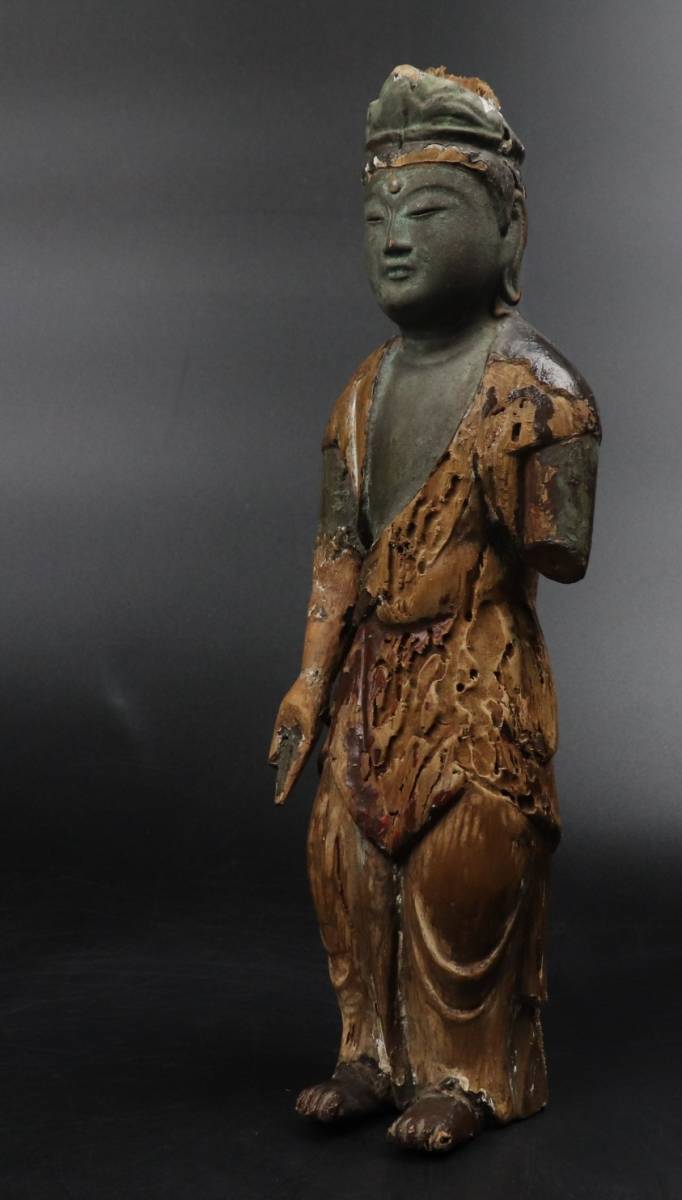 Yahoo!オークション   T仏教美術 室町～江戸期 玉眼 木彫菩薩像