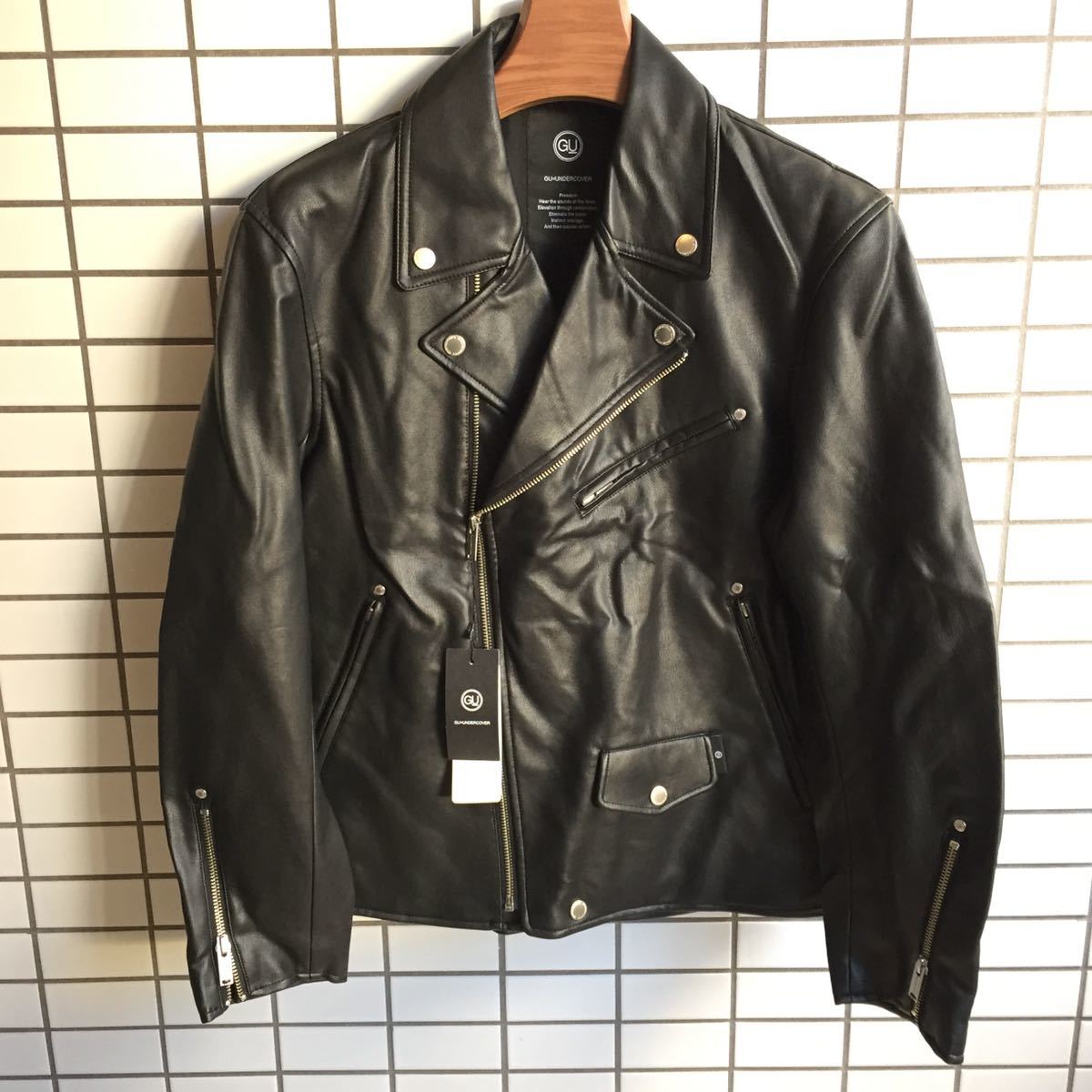 【未使用】UNDERCOVER × GU Double Leather Jacket アンダーカバー ジーユー コラボ ダブルライダース ジャケット ブラック サイズS_画像1