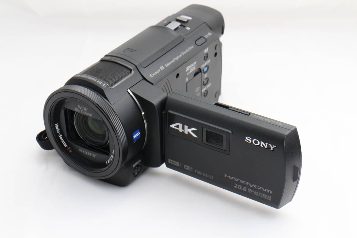 日本代理店正規品 SONY 4Kビデオカメラ Handycam FDR-AXP35 ブラック