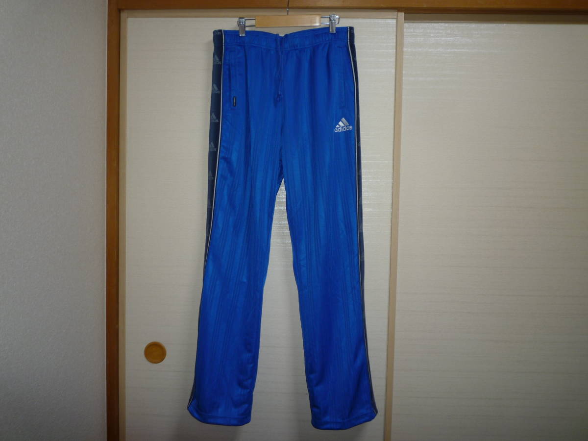  Adidas тень полоса джерси брюки синий XO размер 