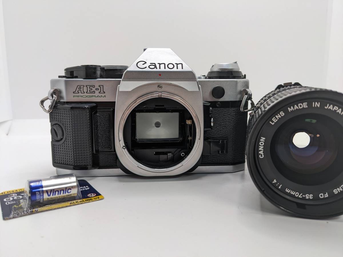 良品 キヤノン CANON AE-1 PROGRAM ブラック + NEW FD 35-70mm F4 シャッター鳴きなし #497