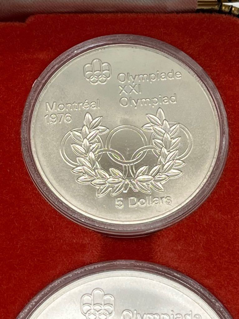 ◎1円スタート◎カナダ 銀貨 記念銀貨 モントリオールオリンピック 4枚セット ケース付きの画像6