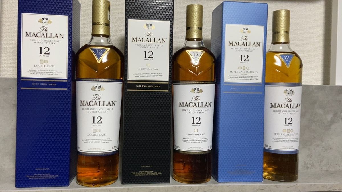 ザマッカラン　12年　飲み比べ３種類　ダブルカスク　トリプルカスク　シェリーオークカスク MACALLAN