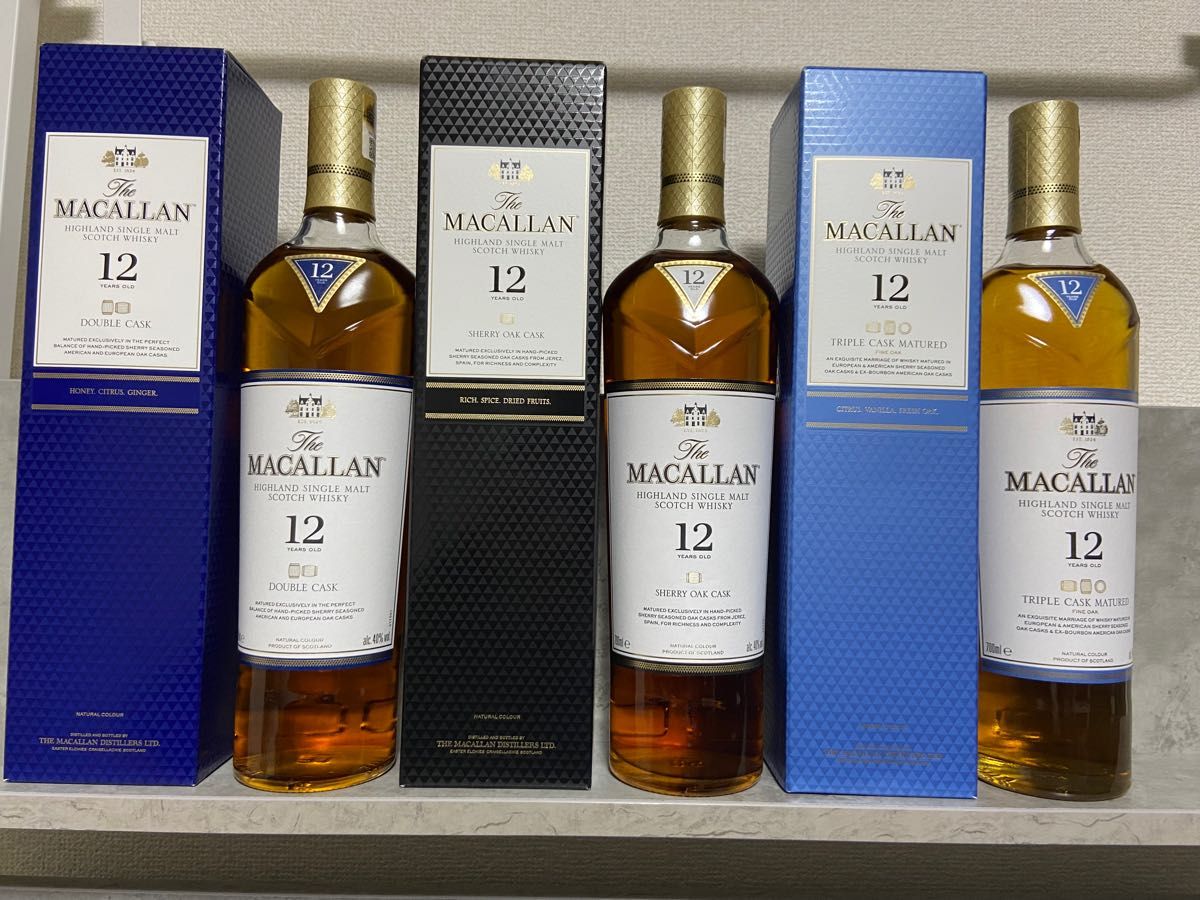 ザマッカラン　12年　飲み比べ３種類　ダブルカスク　トリプルカスク　シェリーオークカスク MACALLAN