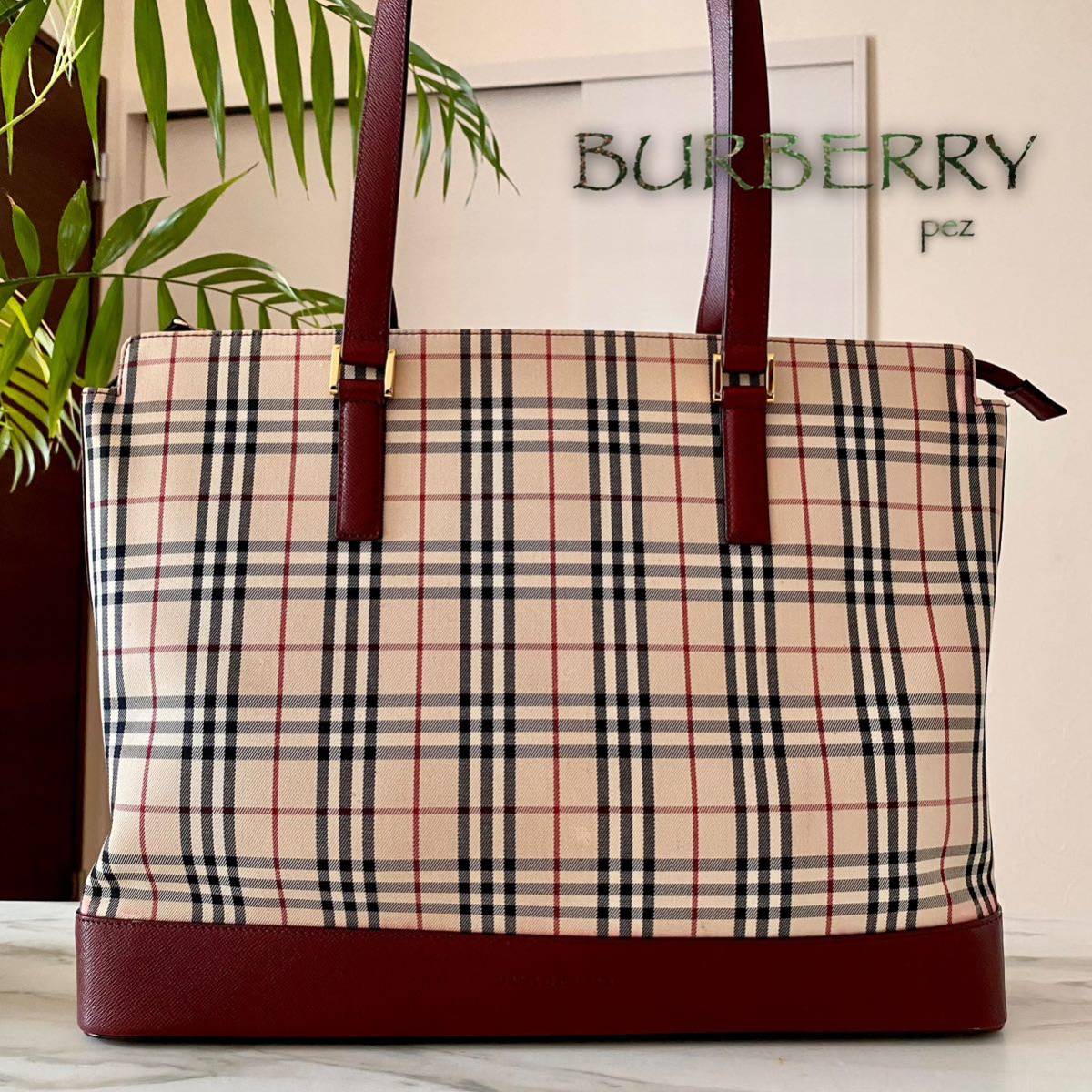 激安直営店 美品 バーバリー Burberry トートバッグ ノバチェック