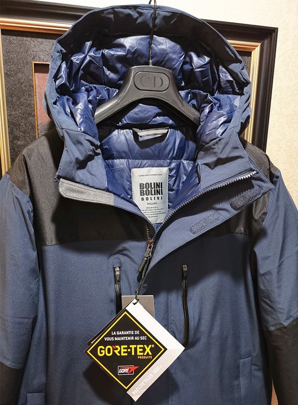 最上級プレミアムダウン※定価16万◆イタリア・ミラノ発*BOLINI*GORE-TEX/ゴアテックス・超防水/防風・極地防寒ダウンジャケットＳ・紺の画像5