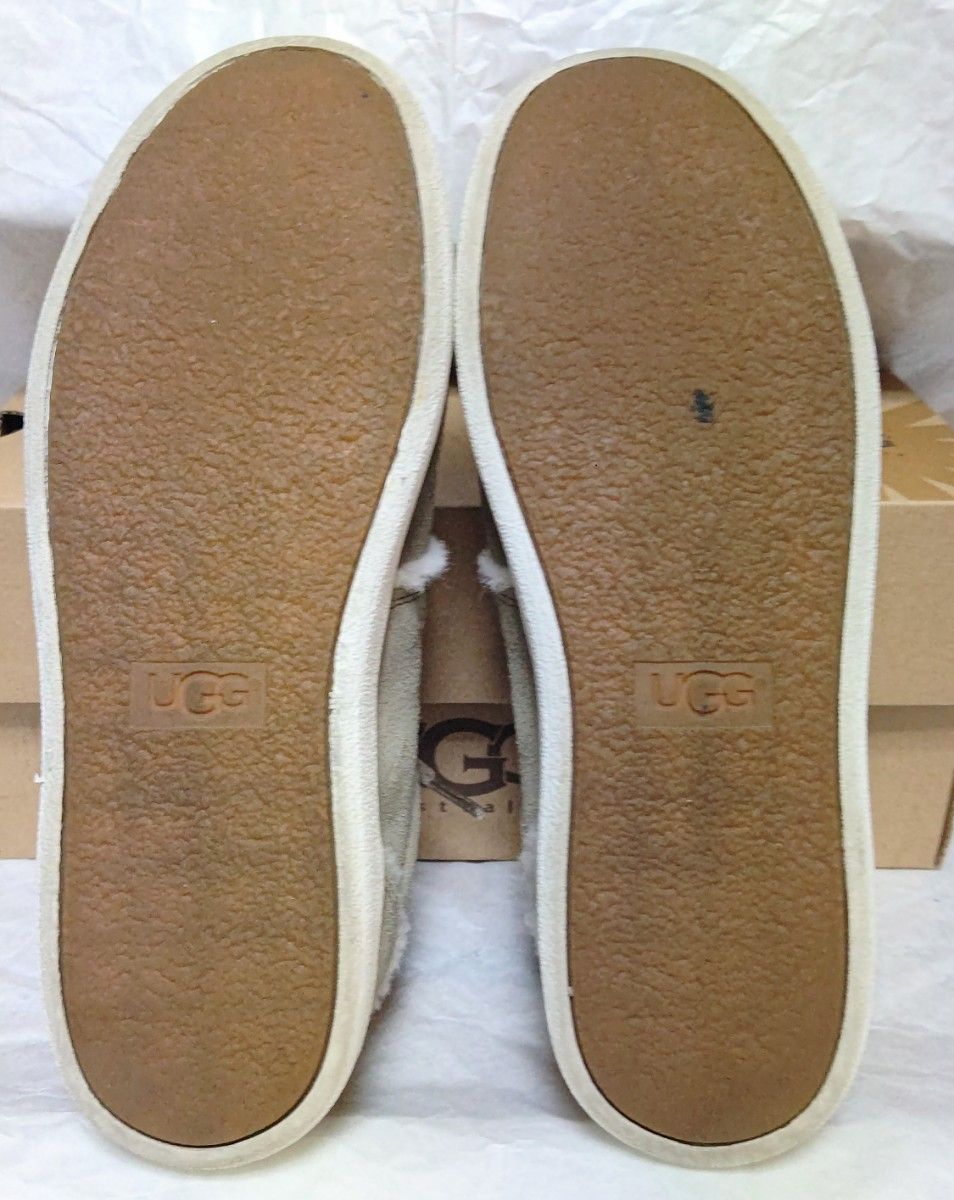 アグ　UGG MILO SPILL SEAM SNEAKER　1097009 23.5cm　本革スエードレザースニーカー　ベージュ