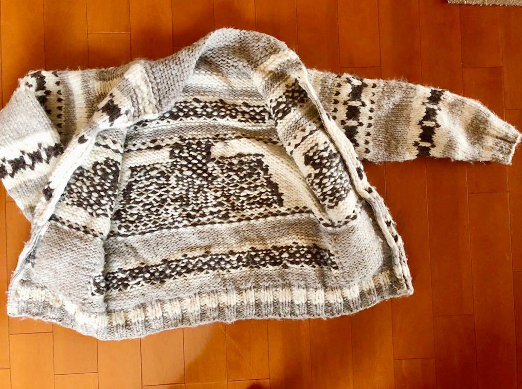 正規品カナダ製KANATAHAND KNITINC カウチンセーターカーディガン